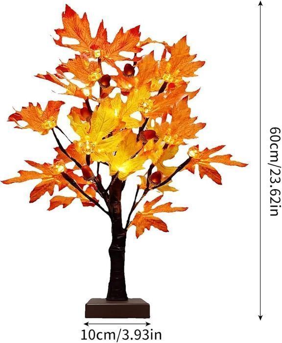 Jesienne Drzewko Led Z Liśćmi Klonu 60Cm