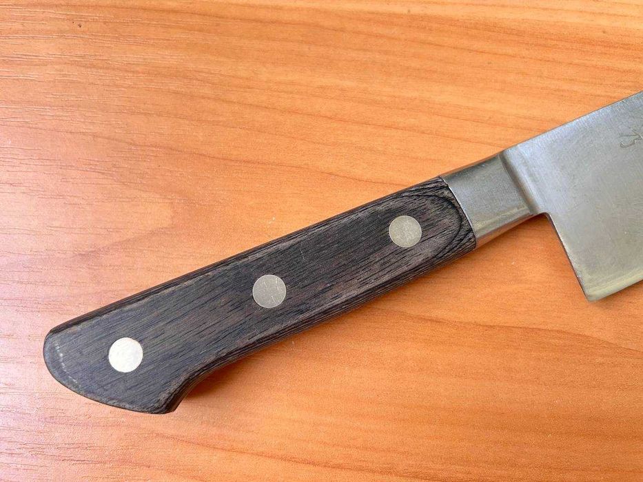 Винтажный кухонный японский нож Сантоку Takara-no Honwarikomi