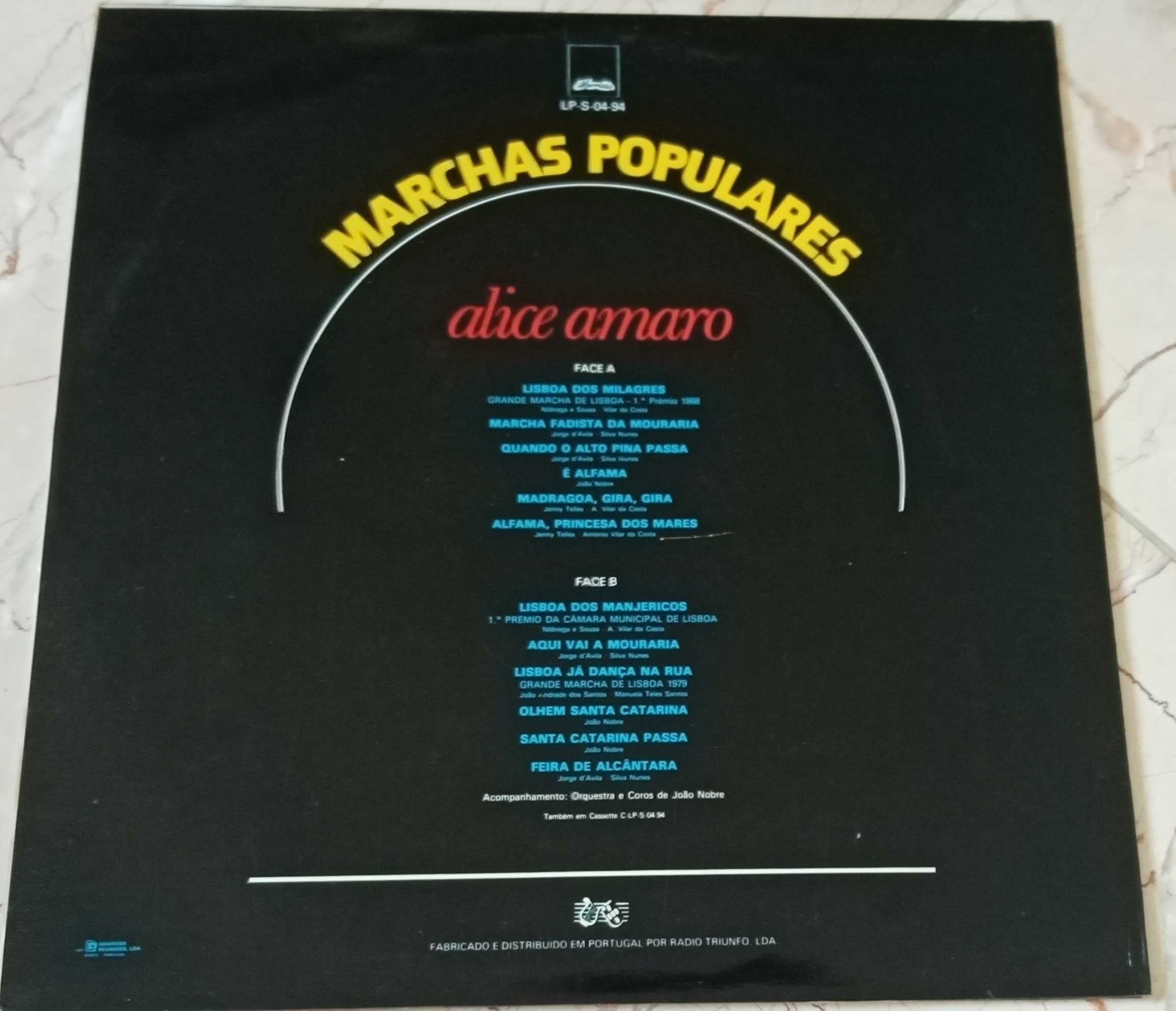 Vinil Marchas Populares Alice Amaro, 1980