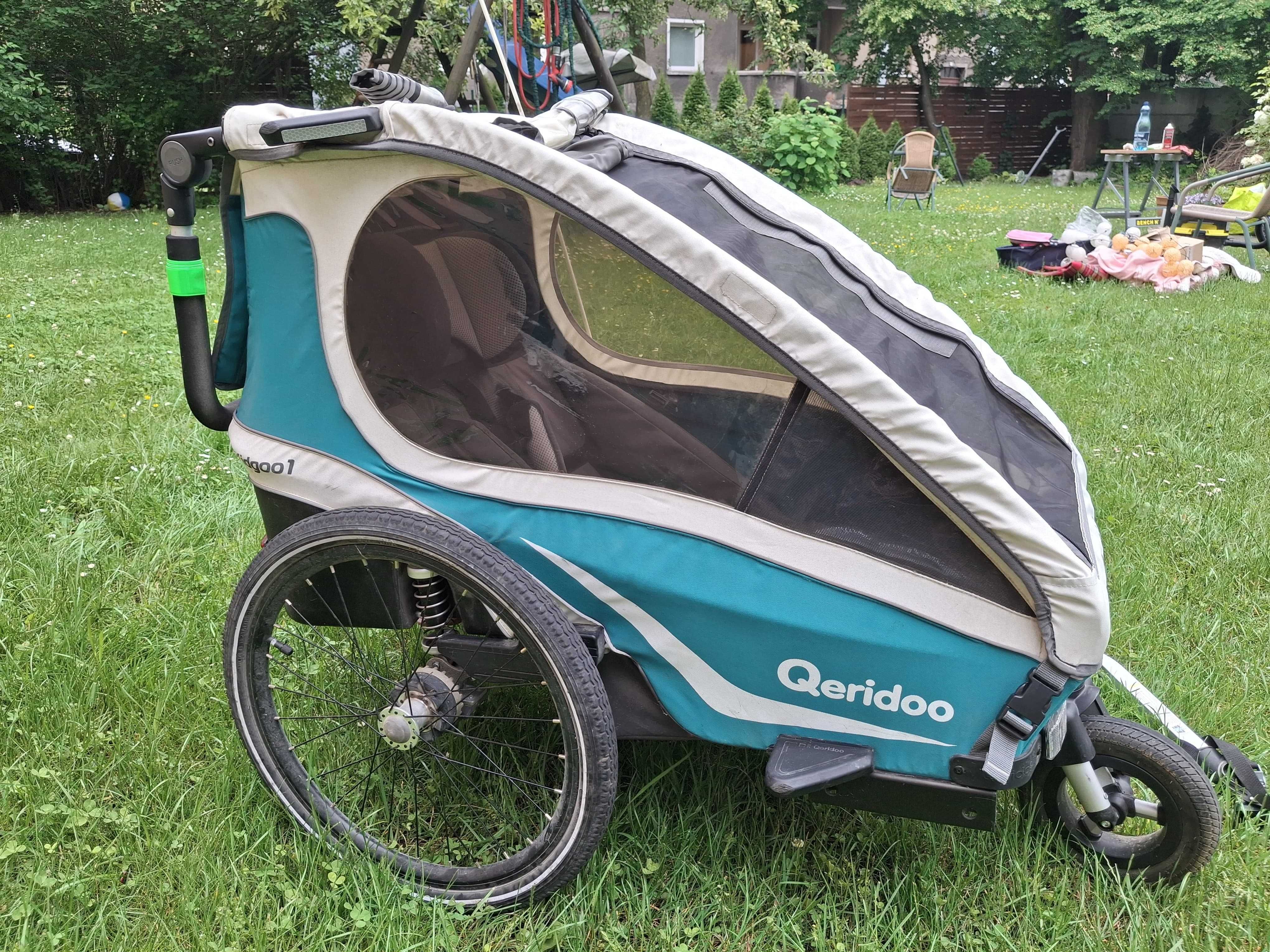 Przyczepka rowerowa Qeridoo Kidgoo 1 amortyzowana Thule, Burley, Hamax