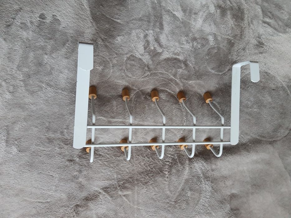 Wieszak na Drzwi Metal Bambus 10 Haczyków Prysznic Łazienka Garderoba