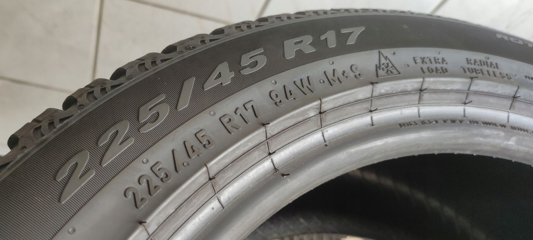 2x 225/45r17 Pirelli AllSeason Cinturato Sf3/2024r 6,22mm C/A/71dB Jak
