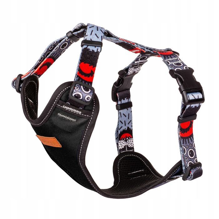 szelki guard bezuciskowe dla dużego psa 46-64cm l 30 mm czarne wzorek
