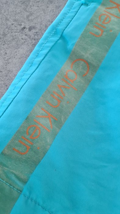Krótkie spodenki Szorty Kąpielówki Calvin Klein.  Turkusowe. Rozmiar L