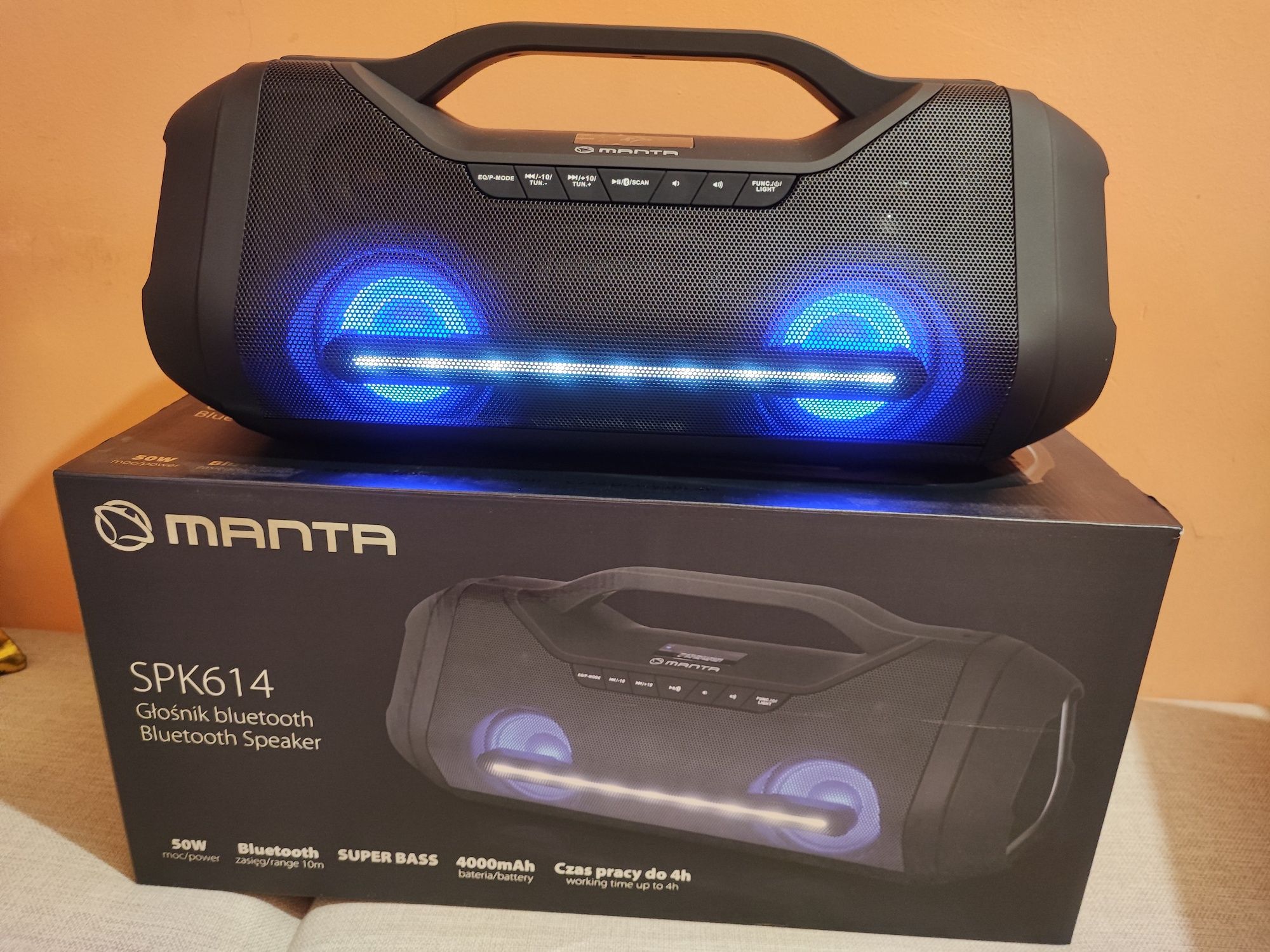 Głośnik przenośny Manta SPK614 super bass 50 watt NOWY