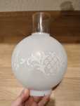 klosz do lampy naftowej mleczny zdobiony