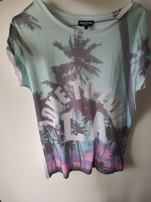 Koszulka luźna damska oversize S 36 kolorowa wygodna