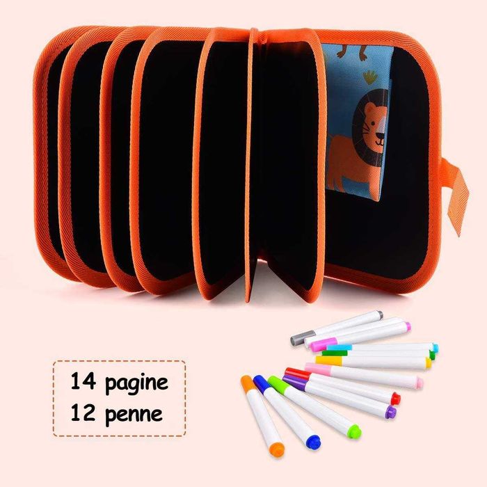 Стираемая книжка-раскраска для детей ( многоразовая доска для рисов )