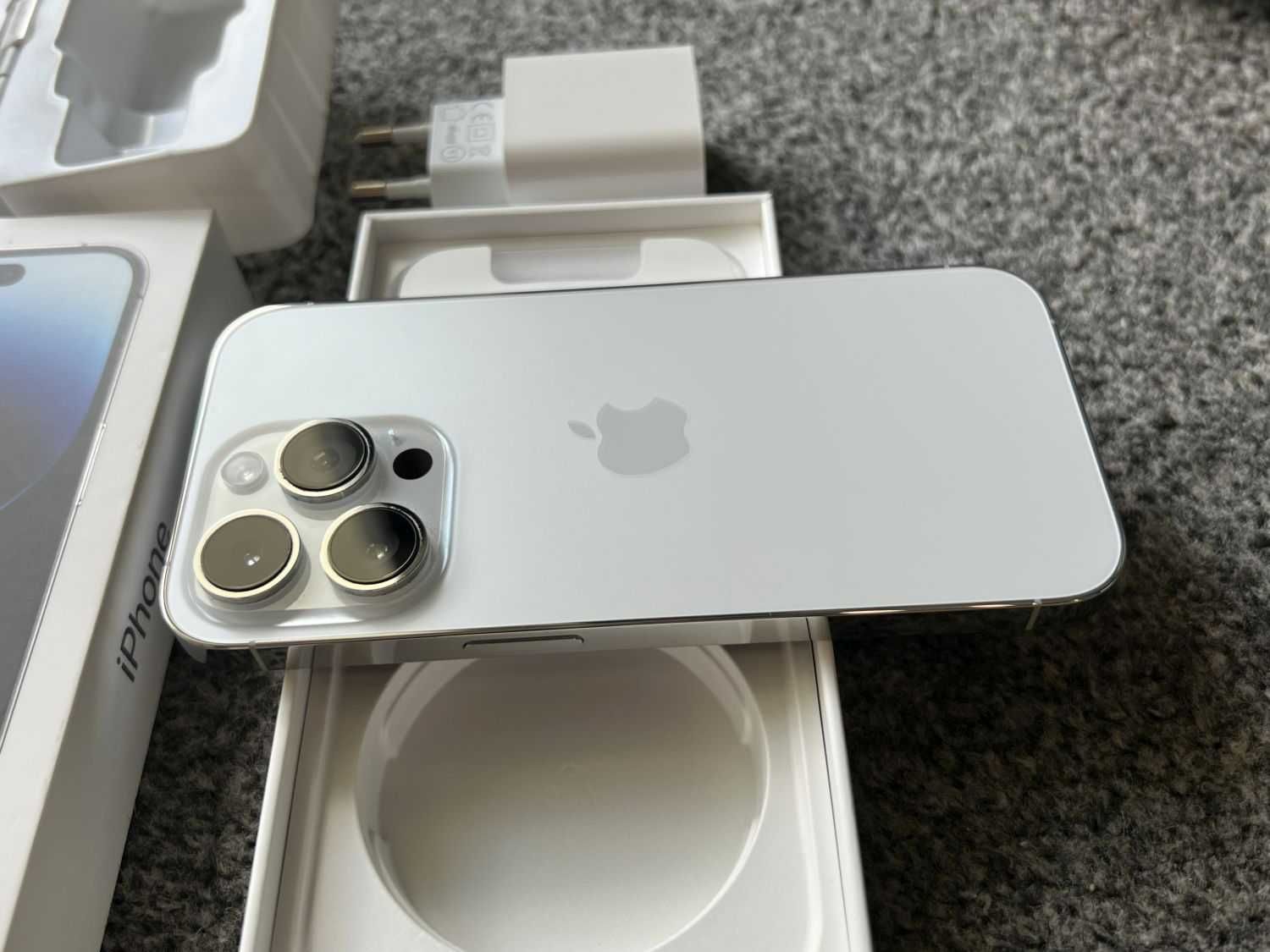 iPhone 14 Pro 128GB SILVER WHITE BIAŁY Bateria 97% Gwarancja +SZKŁO