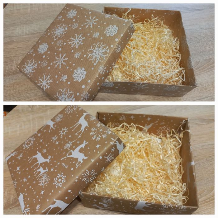 Подарункова коробка новорічна в ассортименті