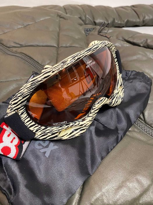 Woosh gogle narciarskie zebra super anti fog system double lens