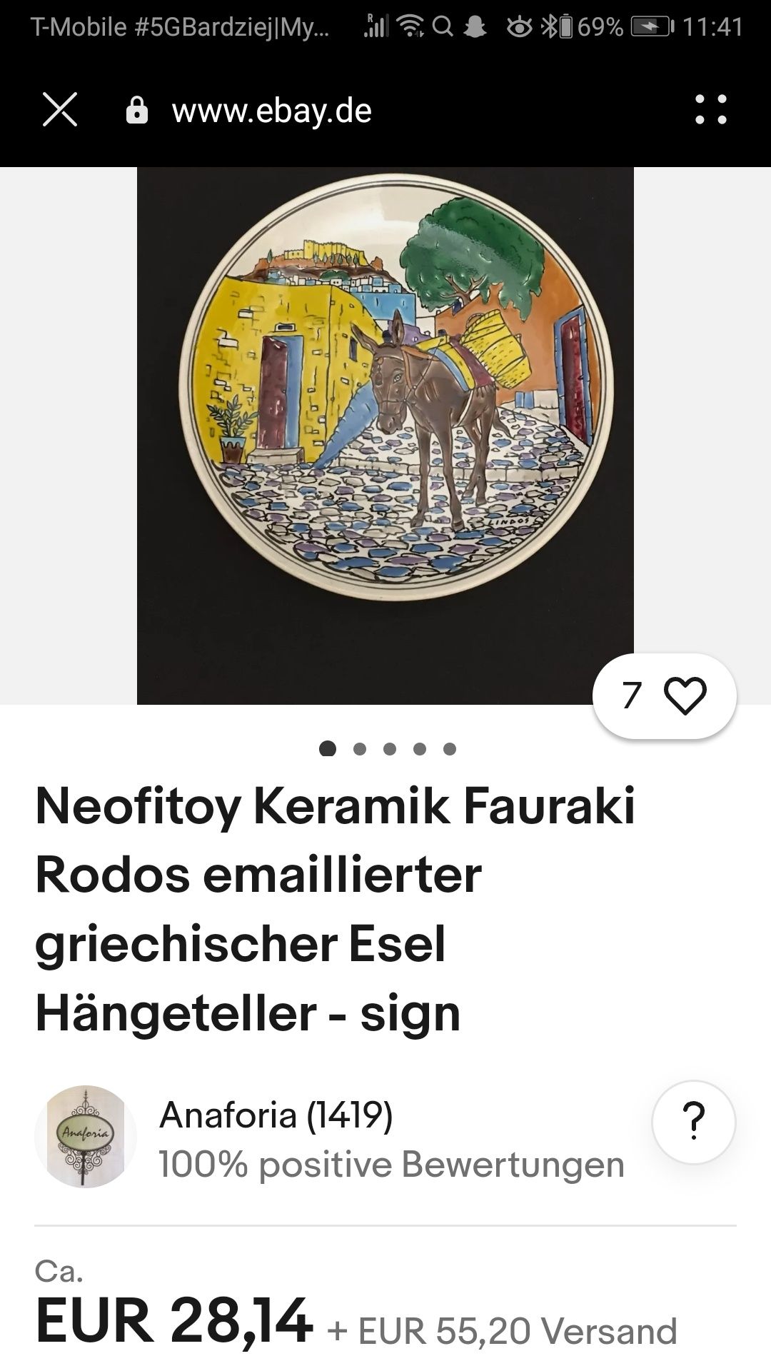 Talerz osiołek Ceramiczny Grecja