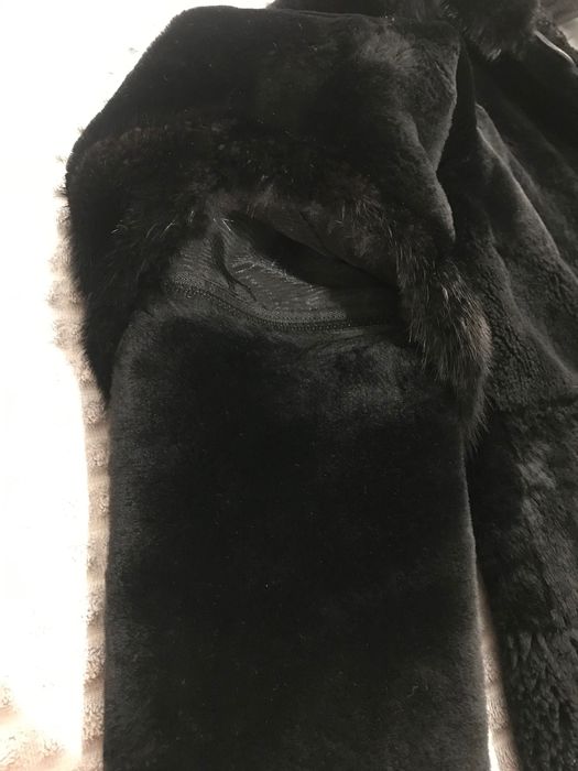 Шуба мутон з норкою