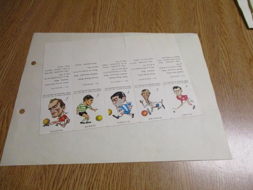 Carteiras antigas fósforos Futebol caricaturas desporto Cromos