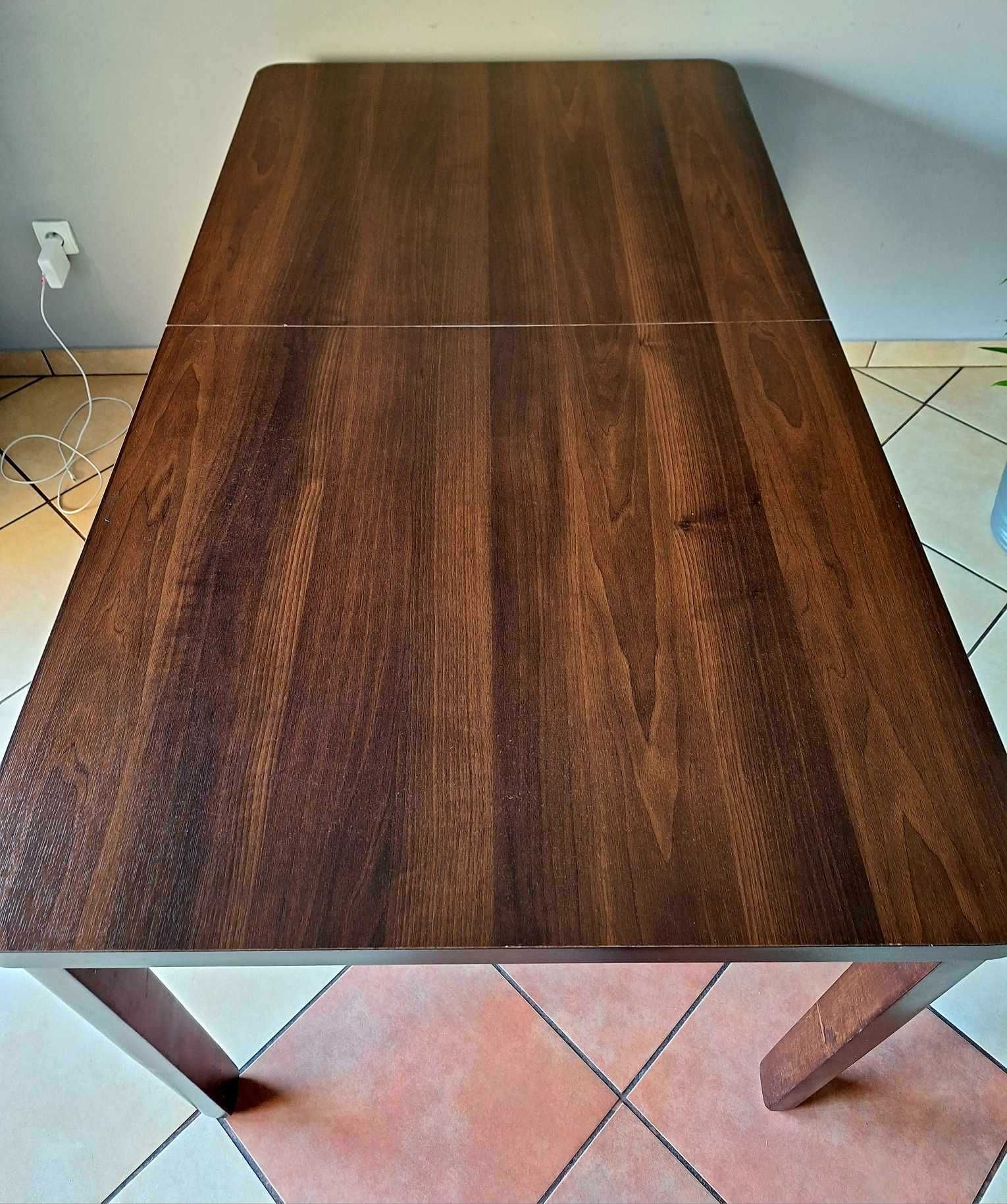 Solidny stół rozkładany do jadalni w dobrym stanie - 88 x 158,5/202 cm