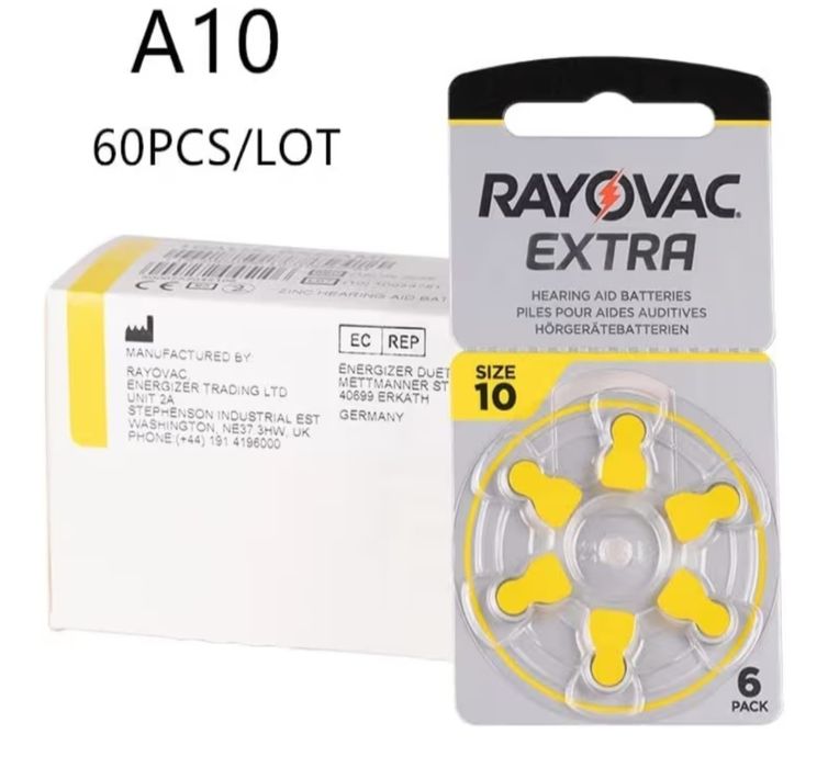 Baterie do aparatów słuchowych - roz. 10 - 60 sztuk