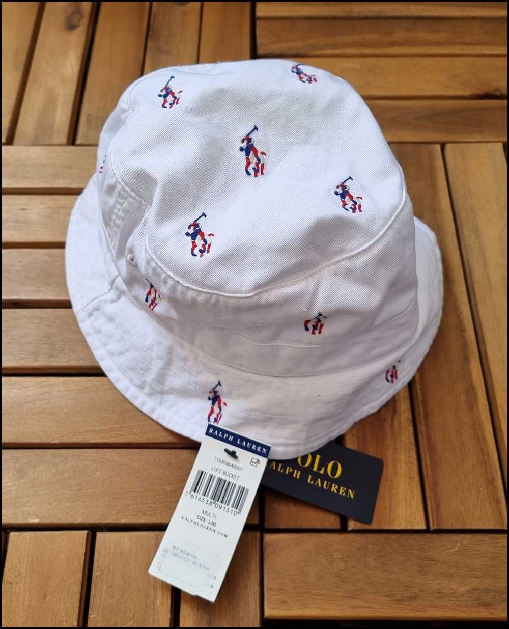 Nowy oryginalny Bucket Kapelusz Polo Raplh Lauren w koniki LOFT Bucket