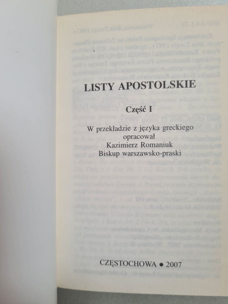 Listy apostolskie - Część pierwsza