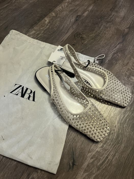 Baleriny z siatki buty botki na malym obcasie