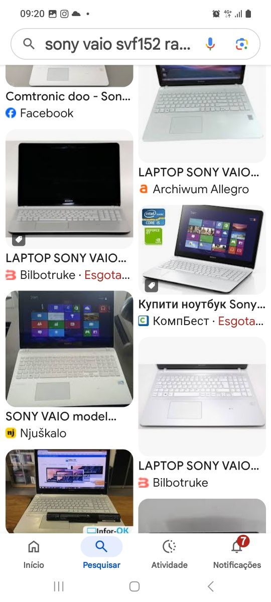 Sony vayo modelo top