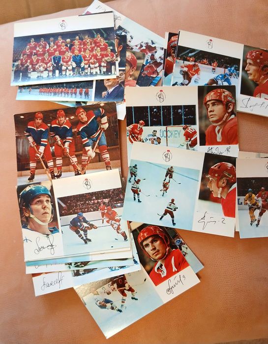Хоккей сборная ссср открытки 1973 год.Автографы.