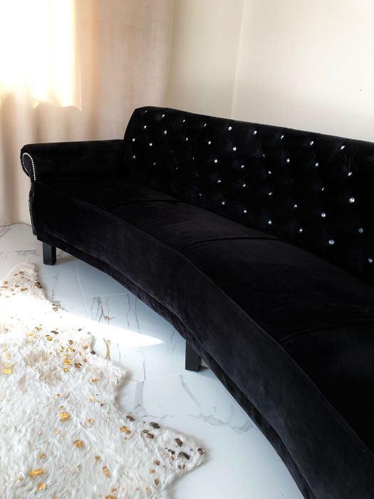 Sofa Glamour Półokrągła Pikowana