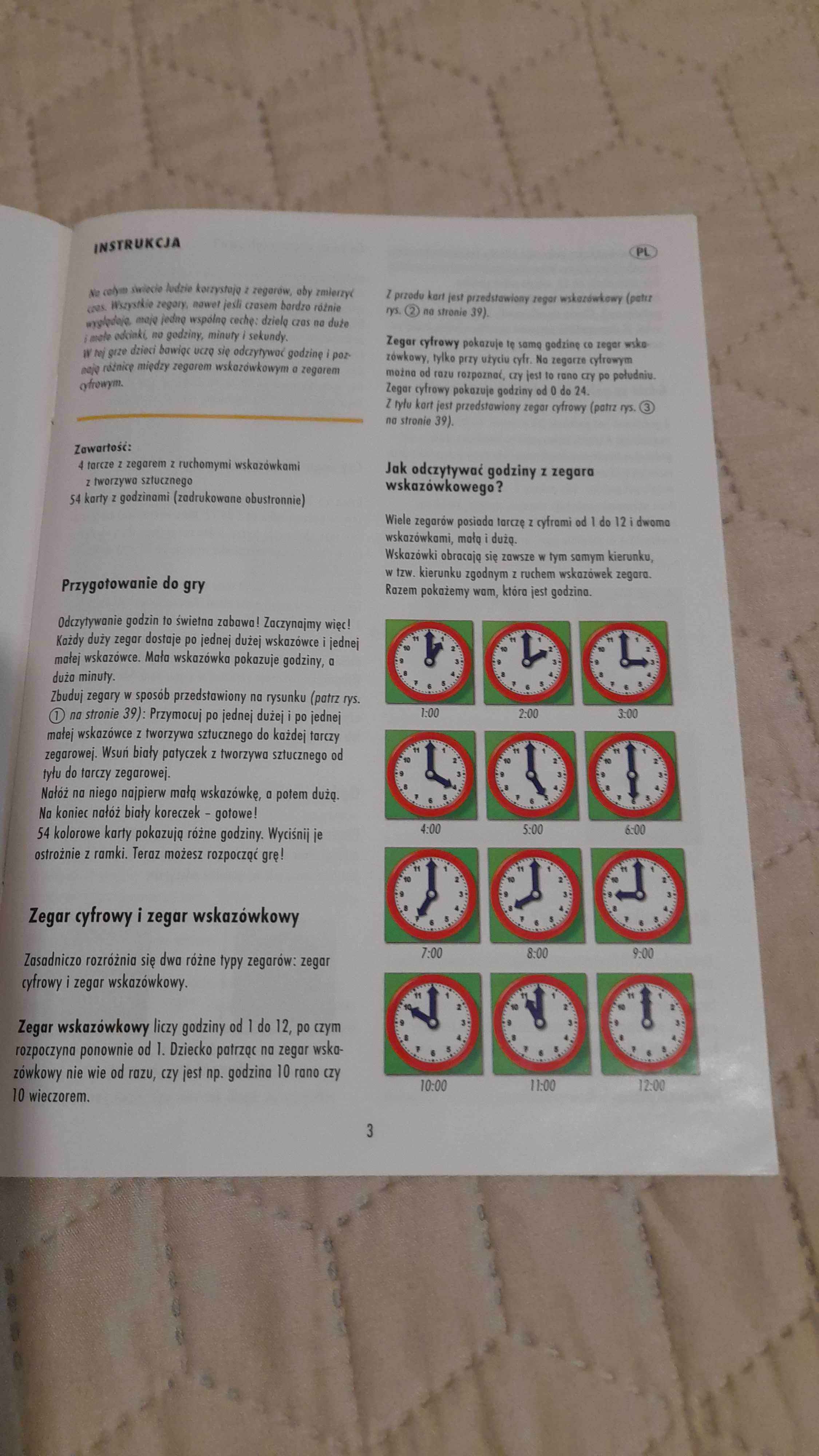 Zegar The clock gra edukacyjna wiek 5 -9 lat bdb