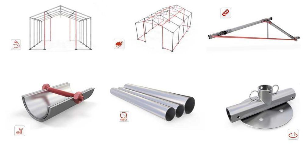 Namiot Magazynowy CAŁOROCZNY Hala Namiotowa Namiot Handlowy 8x20x2m