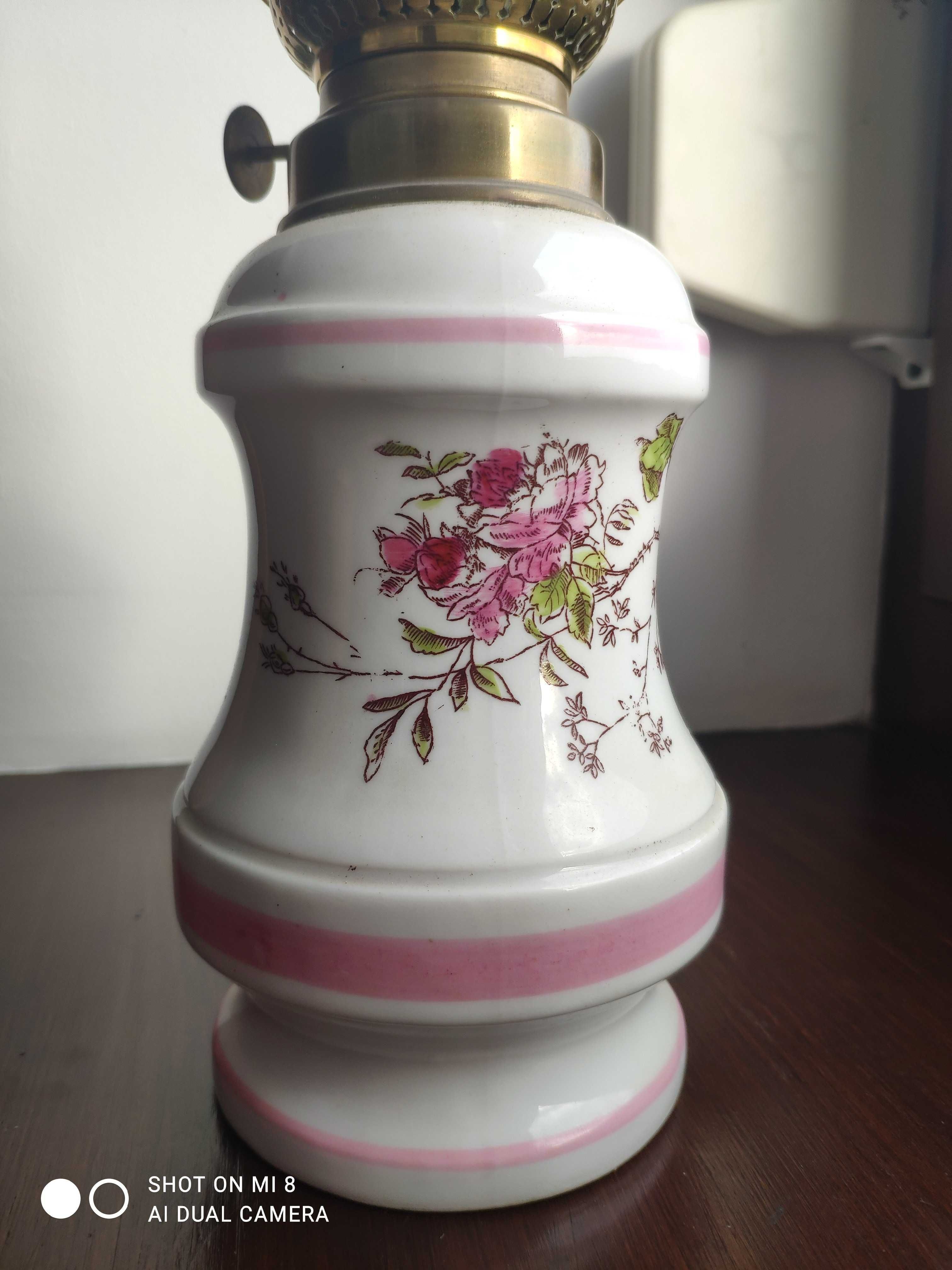 Stara francuska porcelanowa lampa naftowa nr 35