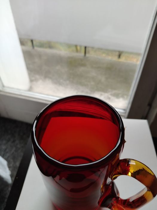 Szklany kufel  huta sudety  prl nowy