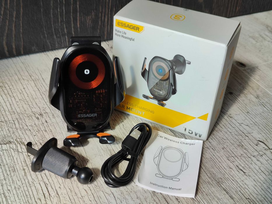 Ładowarka indukcyjna samochodowa / Uchwyt na telefon (ESSAGER A6)