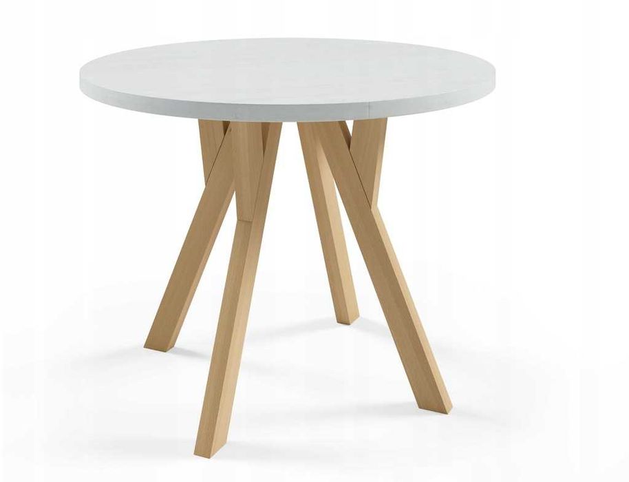 Stół okrągły rozkładany ORIO 100/200 cm - craft złoty/czarny