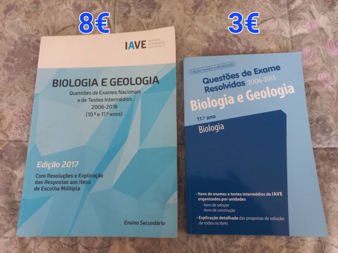 Livros de questões de exame Biologia e Geologia