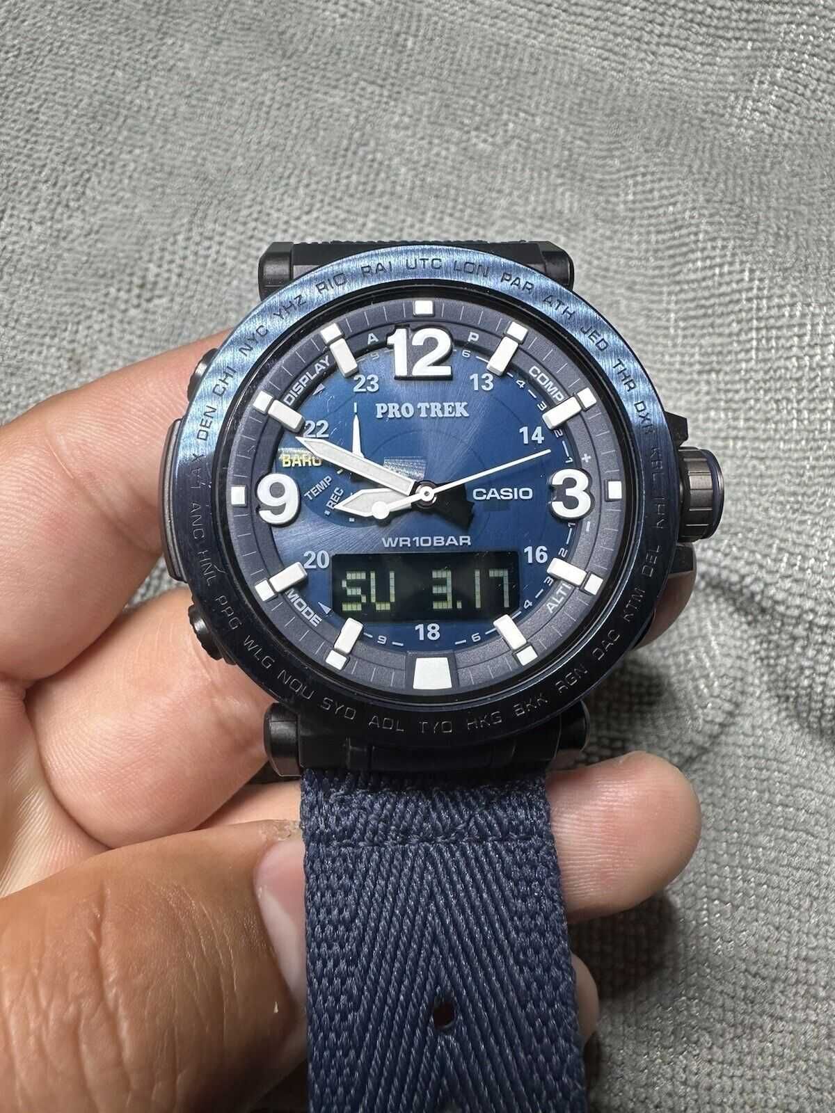 Туристические часы Casio Pro Trek PRG-600 синие