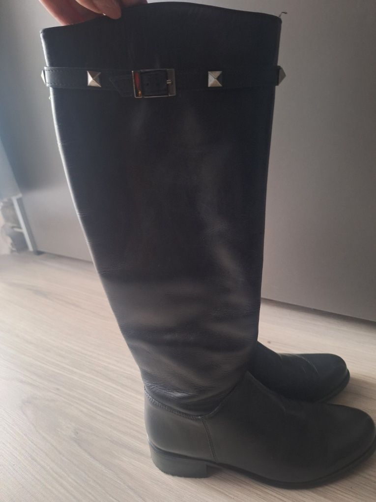 Skórzane kozaki Lasocki