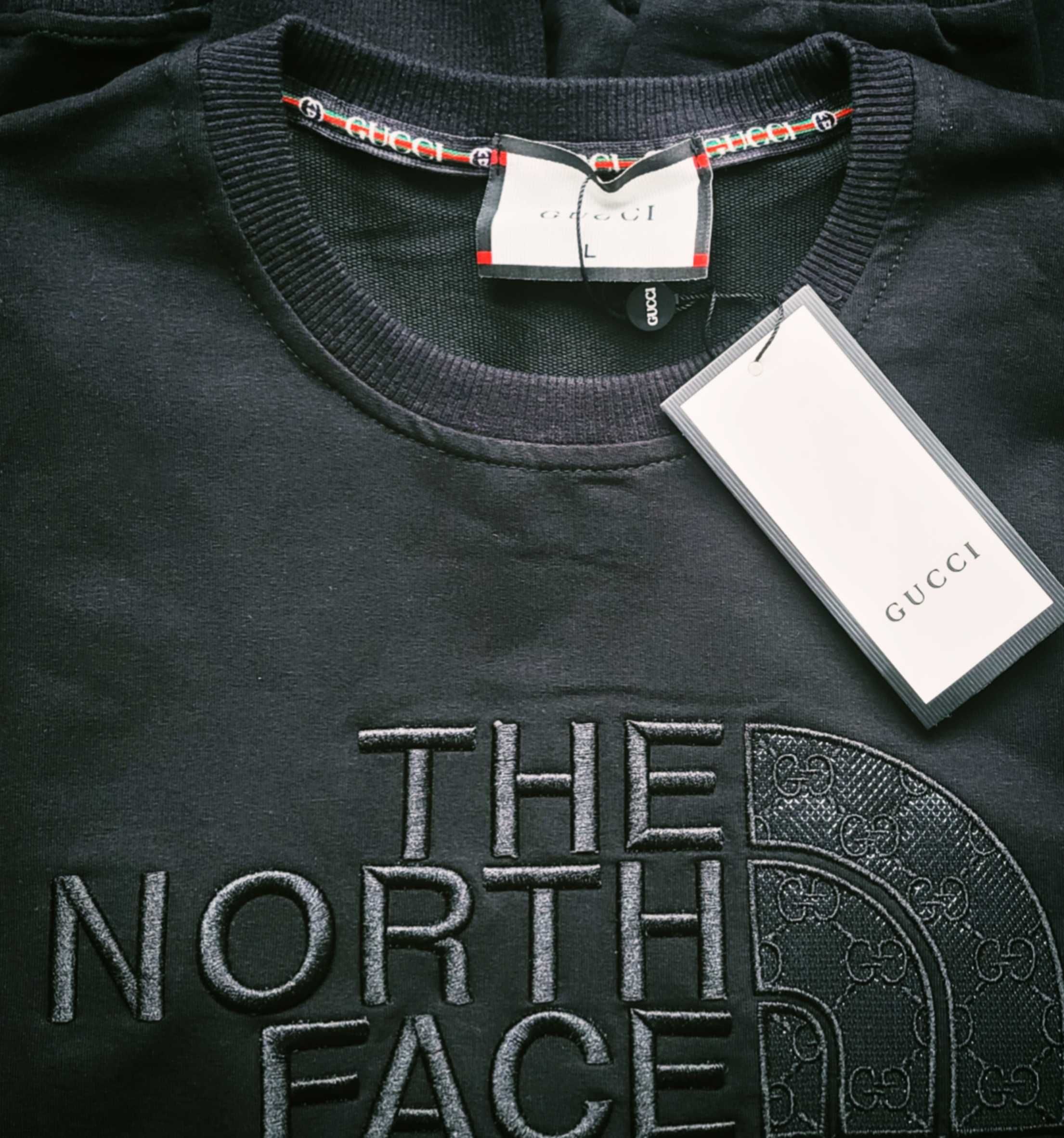 Bluza Męska Gucci The North Face czarna S/M/L Wyprzedaż
