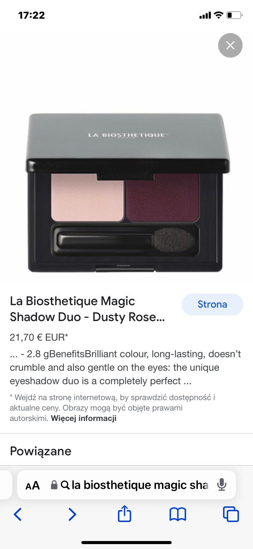 Cienie po powiek La Biosthetique Dusty Rose & Maroon