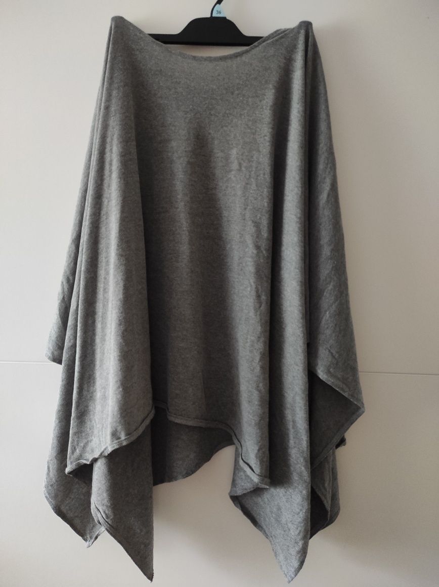 Szare poncho Esprit narzutka