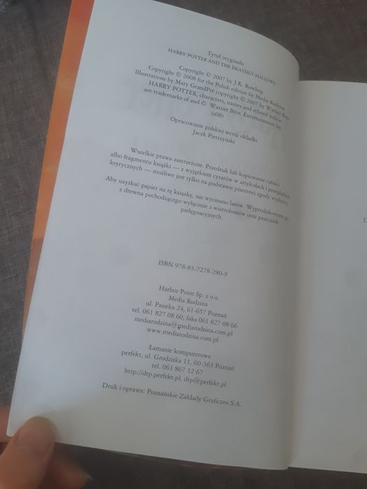 Książka Harry Potter i insygnia śmierci wydanie 1 Miękka okładka