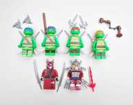 Набор 6шт черепашки ниндзя с оружием ninja turtles Шреддер Сплинтер