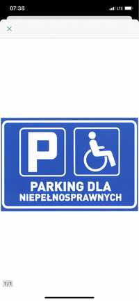 Tablica tabliczka Dibond 20x30 parking dla niepełnosprawnych