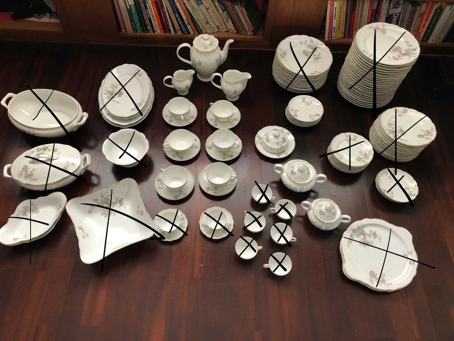 Serviços de chá Vista Alegre porcelana fina - 29 peças