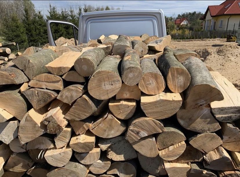 Drewno Kominkowe-Opałowe,od 20cm-60cm pocięte połupane Buk Dąb  Tanio