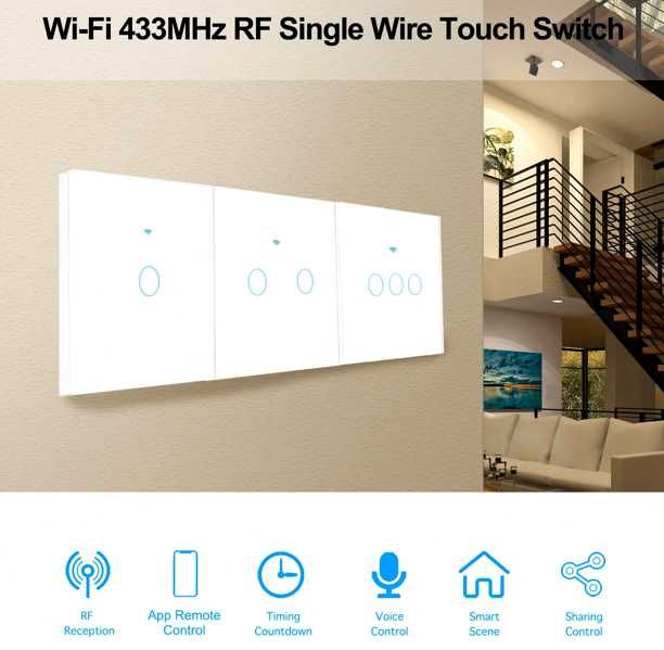 Włącznik do światła - dotykowy - WiFi - podwójny - TUYA - NOWY - 7szt