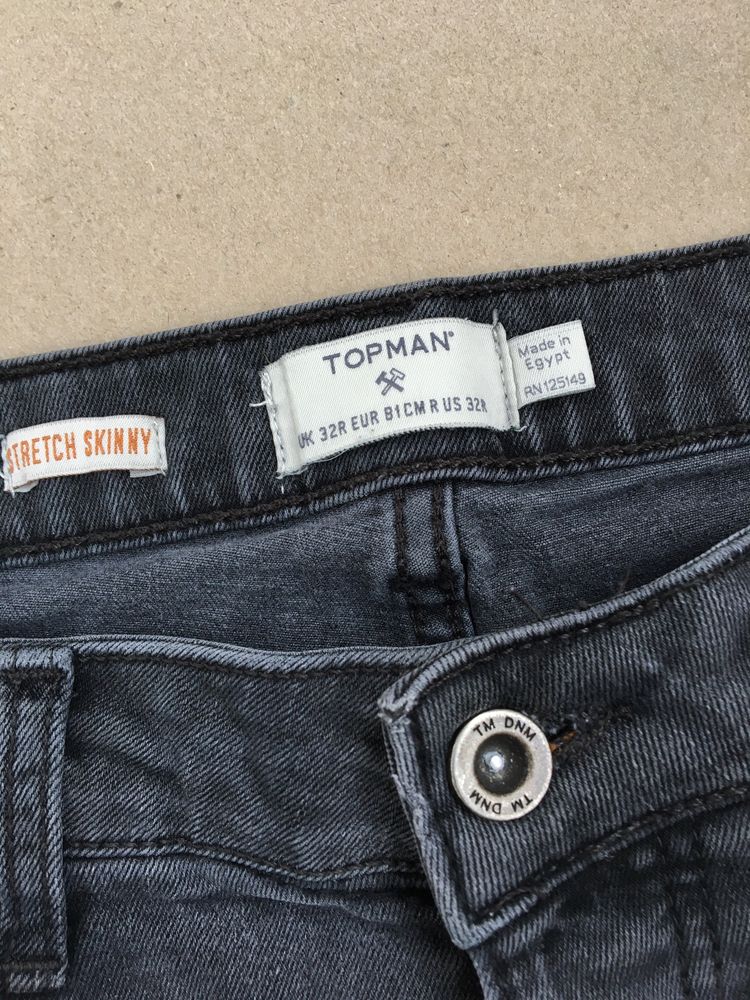 Джинси Topman темно-сірі/чорні 32R Stretch skinny