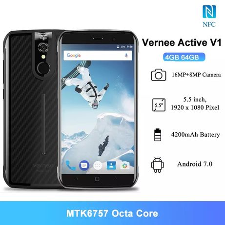 Новый Vernee Active V1, IP68, NFC, 4/64Gb
