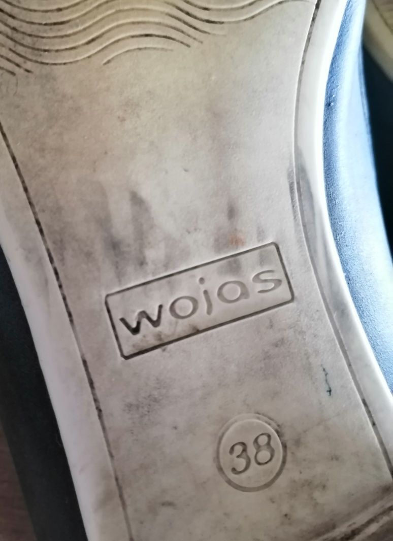 Buty mokasyny Wojas 38 skórzane granatowe płaskie