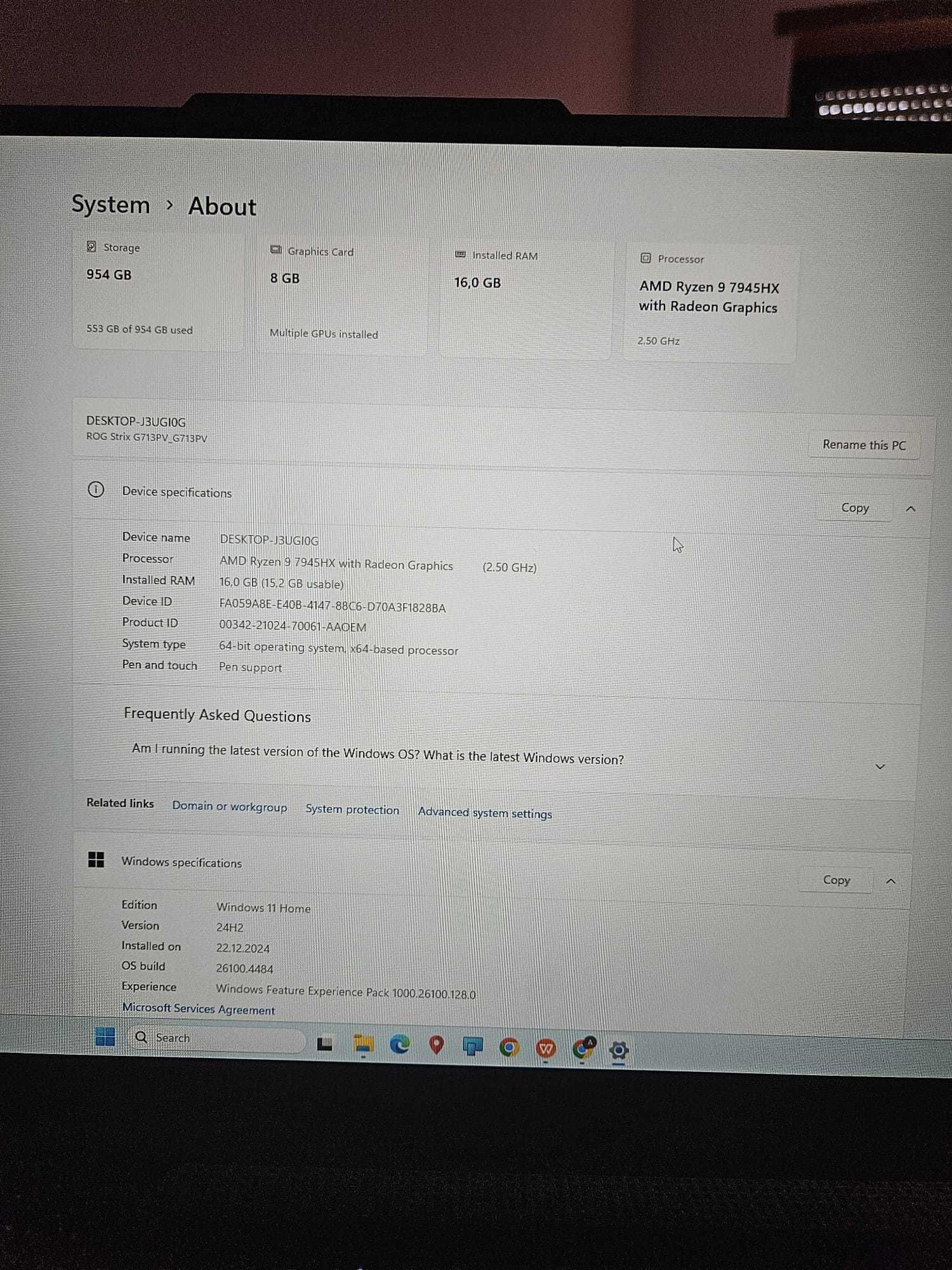 Portátil Gaming ASUS ROG Strix G713P Ryzen 9 RTX 4060 1TB SSD 16GB RAM