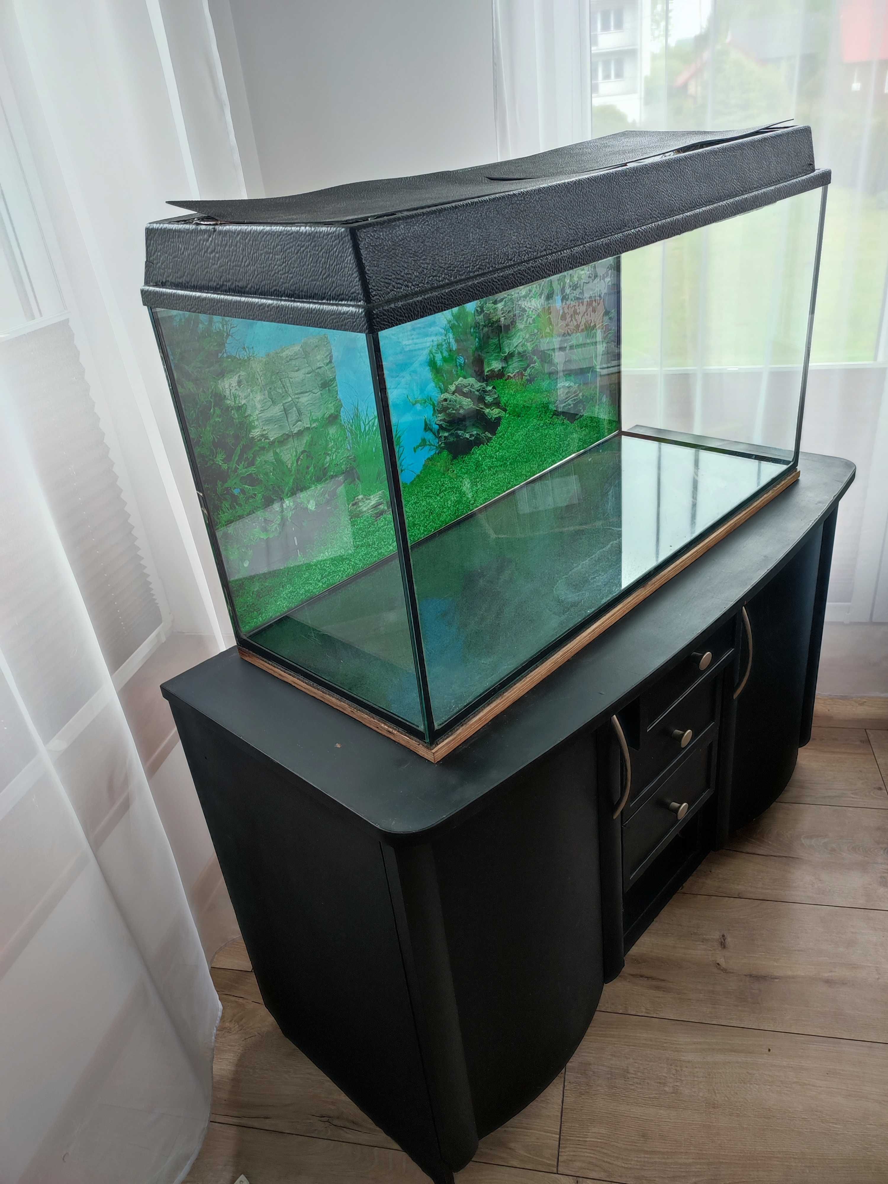 Akwarium 200L + Ffiltr Zewnetrzny 1150l/h + Szafka