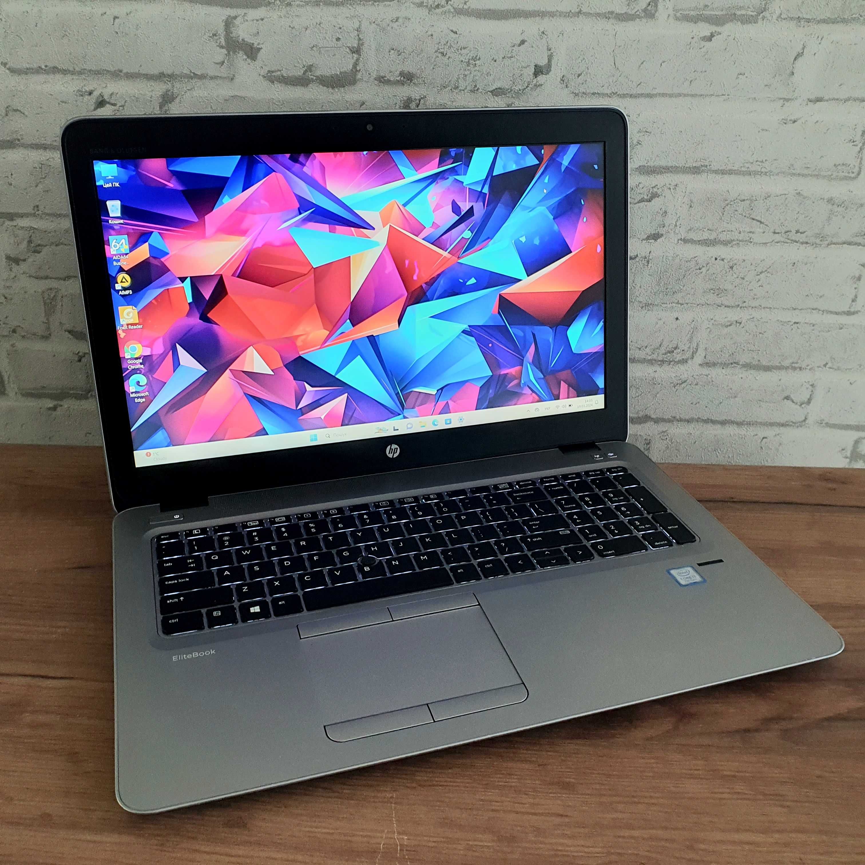 Металевий Ноутбук HP EliteBook 850 15.6" FHD IPS\i7-7500\256gbSSD